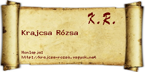 Krajcsa Rózsa névjegykártya