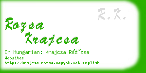 rozsa krajcsa business card